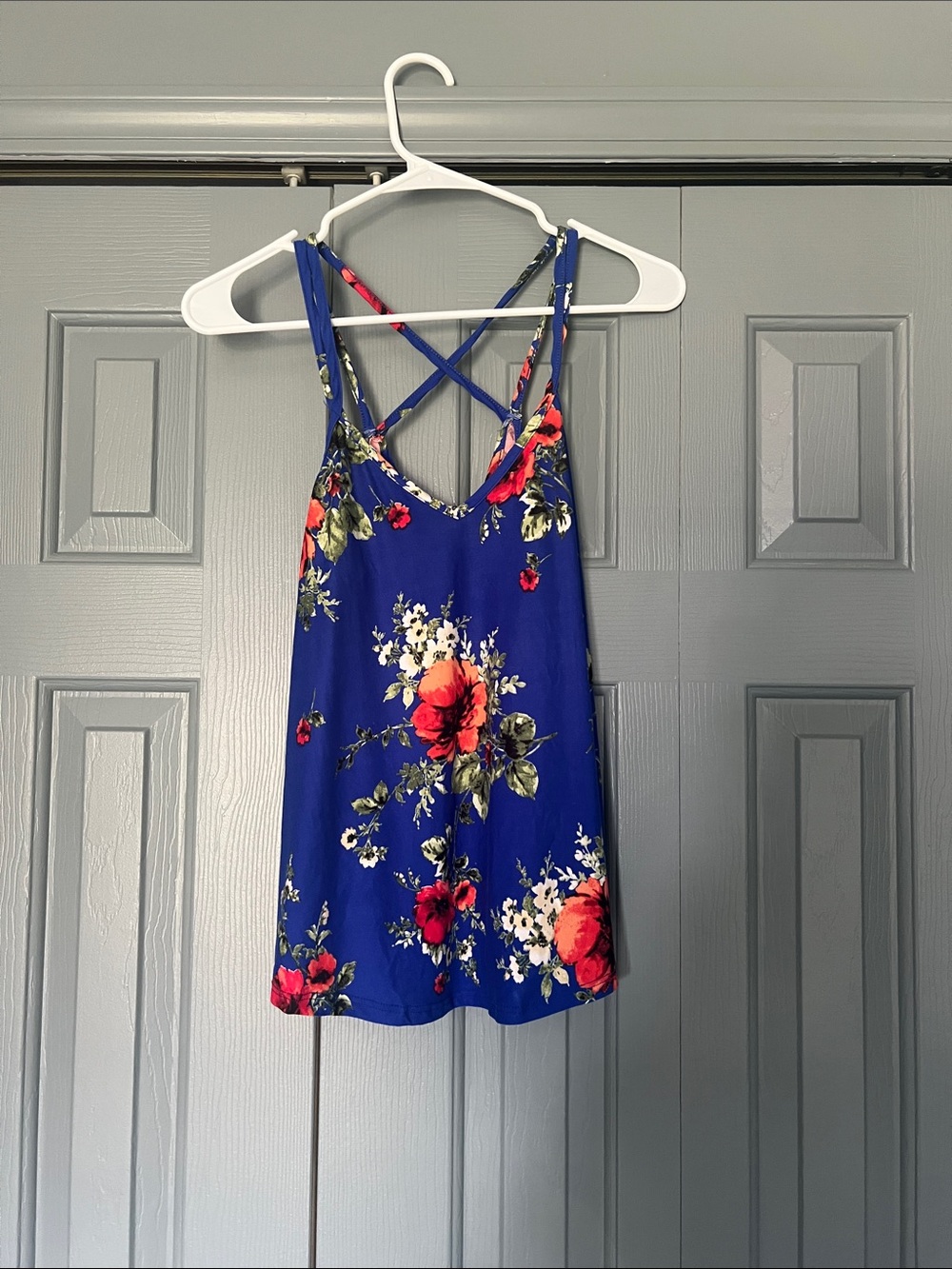 Papermoon Royal Blue Floral Crossback Cami